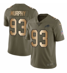 Men's Nike Buffalo Bills #93 Trent Murphy Limited Olive/Gold 2017 Salute to Service NFL Jersey