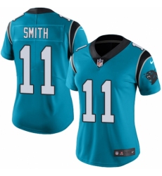 Women's Nike Carolina Panthers #11 Torrey Smith Limited Blue Rush Vapor Untouchable NFL Jersey