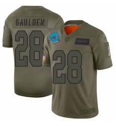 Women's Carolina Panthers #28 Rashaan Gaulden Limited Camo 2019 Salute to Service Football Jersey
