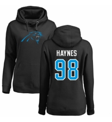 NFL Women's Nike Carolina Panthers #98 Marquis Haynes Black Name & Number Logo Pullover Hoodie