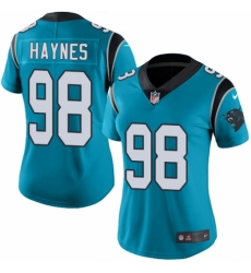 Women's Nike Carolina Panthers #98 Marquis Haynes Limited Blue Rush Vapor Untouchable NFL Jersey