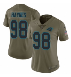 Women's Nike Carolina Panthers #98 Marquis Haynes Limited Olive 2017 Salute to Service NFL Jersey