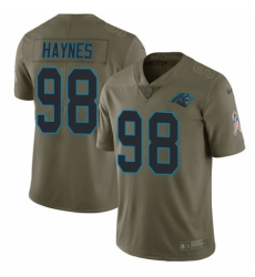 Youth Nike Carolina Panthers #98 Marquis Haynes Limited Olive 2017 Salute to Service NFL Jersey