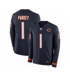 Youth Nike Chicago Bears #1 Cody Parkey Limited Navy Blue Therma Long Sleeve NFL Jersey