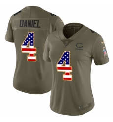 Women's Nike Chicago Bears #4 Chase Daniel Limited Olive/USA Flag 2017 Salute to Service NFL Jersey