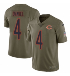 Youth Nike Chicago Bears #4 Chase Daniel Limited Olive 2017 Salute to Service NFL Jersey
