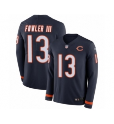 Men's Nike Chicago Bears #13 Bennie Fowler III Limited Navy Blue Therma Long Sleeve NFL Jersey