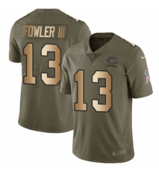 Men's Nike Chicago Bears #13 Bennie Fowler III Limited Olive/Gold 2017 Salute to Service NFL Jersey