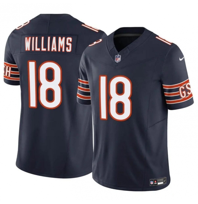 Men's Chicago Bears #18 Caleb Williams Navy 2024 Draft F.U.S.E. Vapor Football Stitched Jersey