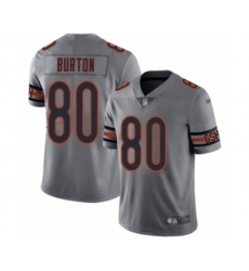 Women's Chicago Bears #80 Trey Burton Limited Silver Inverted Legend Football Jersey