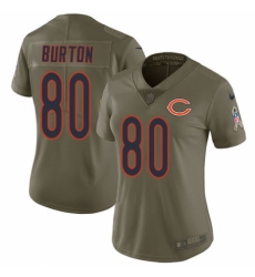 Women's Nike Chicago Bears #80 Trey Burton Limited Olive 2017 Salute to Service NFL Jersey