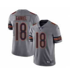 Men's Chicago Bears #18 Taylor Gabriel Limited Silver Inverted Legend Football Jersey