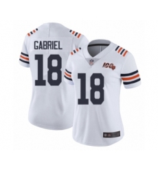 Women's Chicago Bears #18 Taylor Gabriel White 100th Season Limited Football Jersey