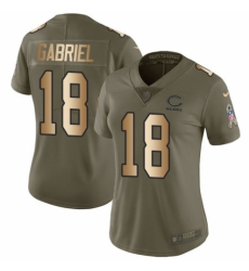 Women's Nike Chicago Bears #18 Taylor Gabriel Limited Olive/Gold 2017 Salute to Service NFL Jersey