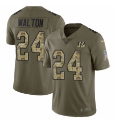 Men's Nike Cincinnati Bengals #24 Mark Walton Limited Olive/Camo 2017 Salute to Service NFL Jersey