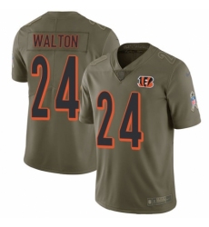 Youth Nike Cincinnati Bengals #24 Mark Walton Limited Olive 2017 Salute to Service NFL Jersey