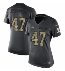 Women's Nike Cincinnati Bengals #47 Malik Jefferson Limited Black 2016 Salute to Service NFL Jersey