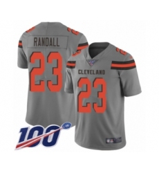 Men's Cleveland Browns #23 Damarious Randall Limited Gray Inverted Legend 100th Season Football Jersey