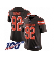 Men's Cleveland Browns #92 Chad Thomas Brown Team Color Vapor Untouchable Limited Player 100th Season Football Jersey