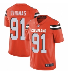 Men's Nike Cleveland Browns #91 Chad Thomas Orange Alternate Vapor Untouchable Limited Player NFL Jersey