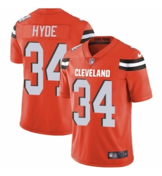 Men's Nike Cleveland Browns #34 Carlos Hyde Orange Alternate Vapor Untouchable Limited Player NFL Jersey