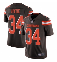 Youth Nike Cleveland Browns #34 Carlos Hyde Brown Team Color Vapor Untouchable Limited Player NFL Jersey