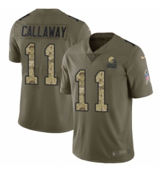 Men's Nike Cleveland Browns #11 Antonio Callaway Limited Olive/Camo 2017 Salute to Service NFL Jersey
