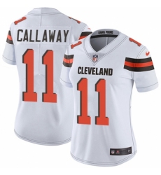 Women's Nike Cleveland Browns #11 Antonio Callaway White Vapor Untouchable Limited Player NFL Jersey