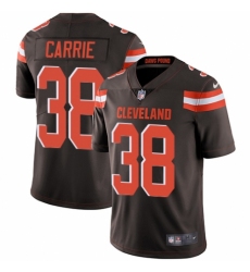 Men's Nike Cleveland Browns #38 T. J. Carrie Brown Team Color Vapor Untouchable Limited Player NFL Jersey