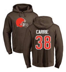 NFL Nike Cleveland Browns #38 T. J. Carrie Brown Name & Number Logo Pullover Hoodie