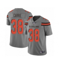 Women's Cleveland Browns #38 T. J. Carrie Limited Gray Inverted Legend Football Jersey