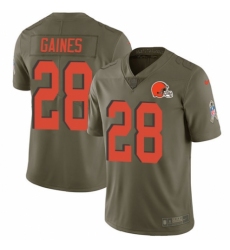 Youth Nike Cleveland Browns #28 E.J. Gaines Limited Olive 2017 Salute to Service NFL Jersey