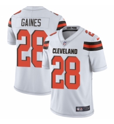 Youth Nike Cleveland Browns #28 E.J. Gaines White Vapor Untouchable Limited Player NFL Jersey