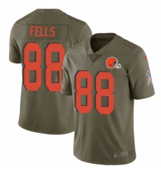 Youth Nike Cleveland Browns #88 Darren Fells Limited Olive 2017 Salute to Service NFL Jersey