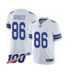 Men's Dallas Cowboys #86 Dalton Schultz White Vapor Untouchable Limited Player 100th Season Football Jersey