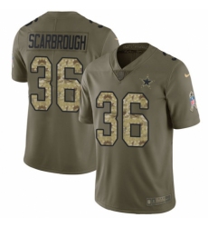 Men's Nike Dallas Cowboys #36 Bo Scarbrough Limited Olive/Camo 2017 Salute to Service NFL Jersey