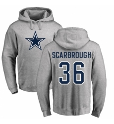 NFL Nike Dallas Cowboys #36 Bo Scarbrough Ash Name & Number Logo Pullover Hoodie