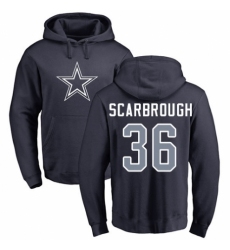 NFL Nike Dallas Cowboys #36 Bo Scarbrough Navy Blue Name & Number Logo Pullover Hoodie