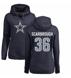 NFL Women's Nike Dallas Cowboys #36 Bo Scarbrough Navy Blue Name & Number Logo Pullover Hoodie