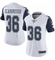 Women's Nike Dallas Cowboys #36 Bo Scarbrough Limited White Rush Vapor Untouchable NFL Jersey