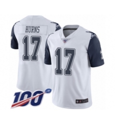 Men's Dallas Cowboys #17 Allen Hurns Limited White Rush Vapor Untouchable 100th Season Football Jersey