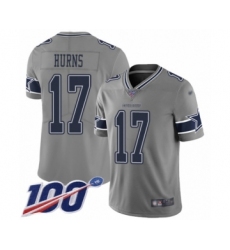 Youth Dallas Cowboys #17 Allen Hurns Limited Gray Inverted Legend 100th Season Football Jersey