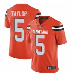 Men's Nike Cleveland Browns #5 Tyrod Taylor Orange Alternate Vapor Untouchable Limited Player NFL Jersey