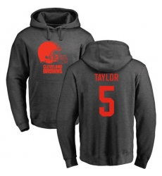 NFL Nike Cleveland Browns #5 Tyrod Taylor Ash One Color Pullover Hoodie