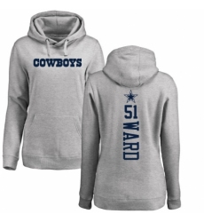 NFL Women's Nike Dallas Cowboys #51 Jihad Ward Ash Backer Pullover Hoodie