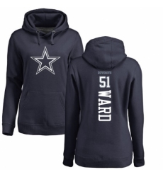 NFL Women's Nike Dallas Cowboys #51 Jihad Ward Navy Blue Backer Pullover Hoodie