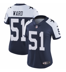 Women's Nike Dallas Cowboys #51 Jihad Ward Navy Blue Throwback Alternate Vapor Untouchable Limited Player NFL Jersey