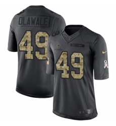Men's Nike Dallas Cowboys #49 Jamize Olawale Limited Black 2016 Salute to Service NFL Jersey