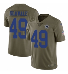 Men's Nike Dallas Cowboys #49 Jamize Olawale Limited Olive 2017 Salute to Service NFL Jersey