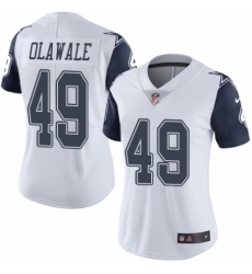 Women's Nike Dallas Cowboys #49 Jamize Olawale Limited White Rush Vapor Untouchable NFL Jersey